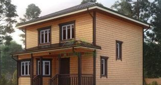 Двухэтажный дом из бруса в Казани от UpHouse - строительство от 137631 руб.
