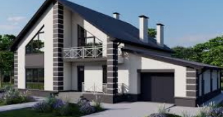 Двухэтажный дом с гаражом в Казани - проектирование и строительство от UpHouse от 137631 рублей