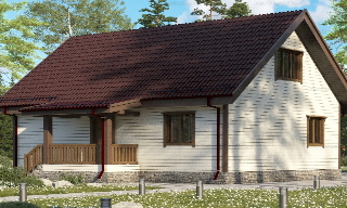 Проект дома 8 на 8 с мансардой в Казани от UpHouse – цены от 317610 рублей