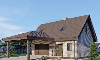 Проект дома из газобетона с гаражом в Казани от UpHouse - от 317610 рублей