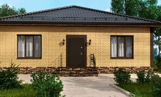 Проекты одноэтажных домов из кирпича | UpHouse - Казань от 3706 рублей