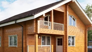 Двухэтажный дом из бруса в Казани от UpHouse - строительство от 137631 руб.