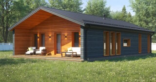 Одноэтажный дом из бруса под ключ в Казани от UpHouse - проекты и цены от 137631 руб.