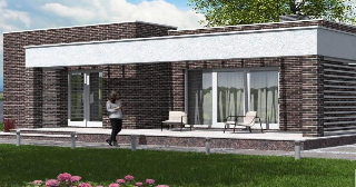 Одноэтажный дом в стиле хай тек с плоской крышей и террасой в Казани | UpHouse от 137631 рублей