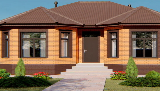 Проект одноэтажного дома с 3 спальнямиот 317610 рублей - UpHouse | Казань