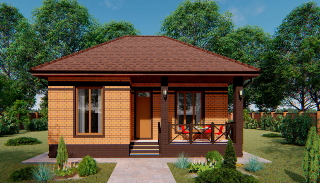 Проект одноэтажного дома с панорамными окнами в Казани | UpHouse от 317610 руб.