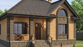 Проекты одноэтажных домов из кирпича | UpHouse - Казань от 3706 рублей