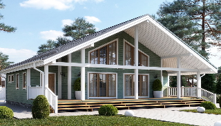 Купите проект дома с панорамными окнами в Казани от UpHouse - цена от 3706 руб.